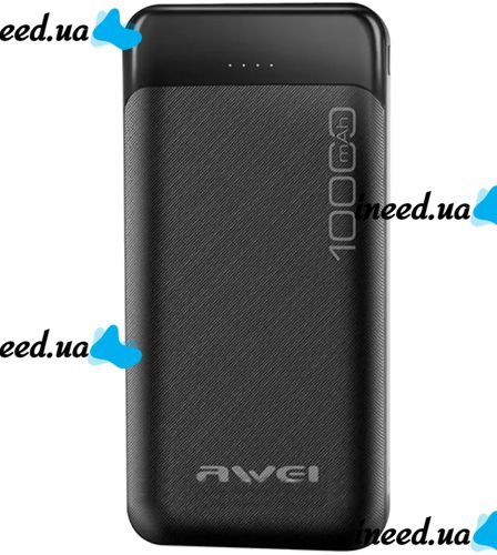 Зарядний пристрій УМБ Power Bank Awei P37k 10000 mAh 2xUSB, Портативна батарея повербанк зовнішній акумулятор зарядка з індикаторами для телефону