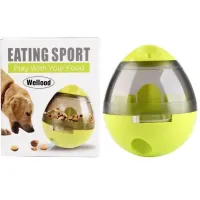 Кормушка с отверстием для еды Eating Sport 2 в 1, Стакан для домашних животных, Интерактивная Игрушка диспенсер для собак и котов для дома Зеленая