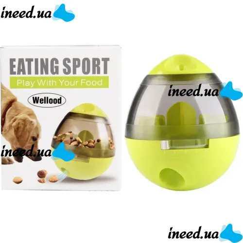 Кормушка с отверстием для еды Eating Sport 2 в 1, Стакан для домашних животных, Интерактивная Игрушка диспенсер для собак и котов для дома Зеленая