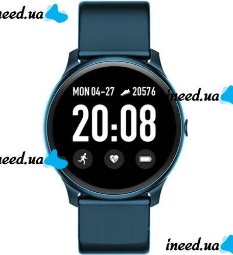 Wrist Smart Watch KW19 Blue 44mm with Pressure Measurement and Fitness Tracker Smart Bluetooth Watch with Tonometer and Heart Rate Monitor Blue