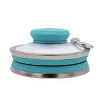 Складна силіконова пляшка Folding travel water cup 9588 0.5 л Бірюзова, Спортивна м'яка пляшка чашка для води