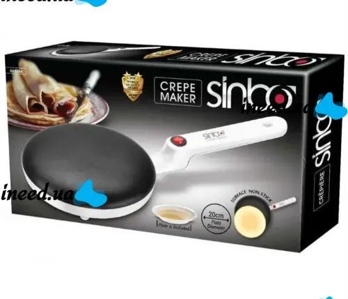 Electric Pancake maker 650 W, Sinbo SP-5208, Immersion Pancake Pan with non-stick coating, Electric Pancake maker 650 W