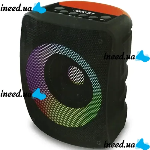 JBK-S1 Wireless Bluetooth Speaker with RGB LED Backlight and Power Bank Function, Rechargeable Bluetooth Speaker USB AUX for Android IOS Black
