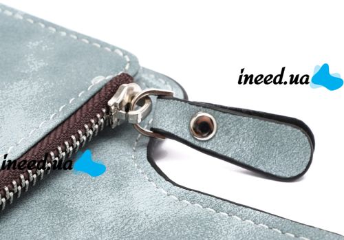 Women's suede wallet Baellerry Forever Mini N 2346 Blue Jeans women's mini purse with 10 compartments for bills and small change 10.5X11.5 cm Blue