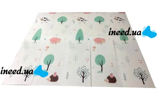 Children's double-sided educational Folding Thermo Mat Zoo Height Meter 180x200x1 cm, Thermal mat, Play mat with height measurement for children