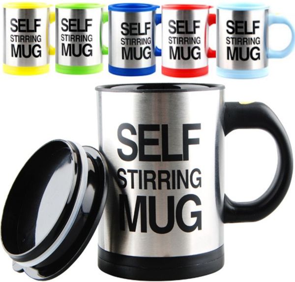 Автоматическая кружка-мешалка Self Stirring Mug Black 350 мл термокружка с миксером для размешивания сахара кофе, пластиковая чашка мешалка с крышкой 