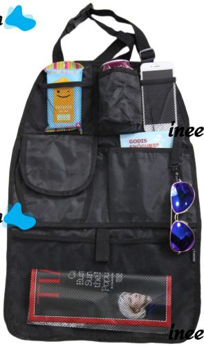 Автомобільний органайзер на спинку переднього сидіння Est Car Back Seat Organizer накидка для зберігання в машину, сумка чохол з кишенями в авто Чорна