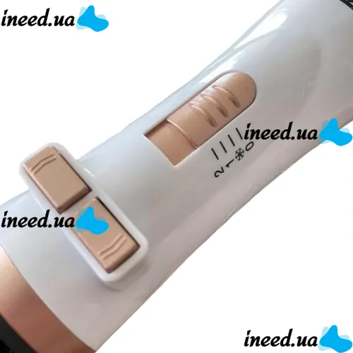 Hair Dryer Styler Brush for Hair Drying Kemei KM-8020 2 in 1, Rotating Curling Brush with nozzle for styling, curling and straightening 1000W White