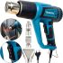 Промышленный сетевой фен Мakita HG5030K 1600W с 4 насадками 2 режима для пайки снятия краски и термоусадки, тепловой строительный фен от сети