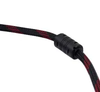 Усиленный кабель Hdmi to Hdmi 10м 1080p в обмотке Кабель-удлинитель HDMI-HDMI 10m 10 m, 10 м для монитора и телевизора в оплетке Черно Красный