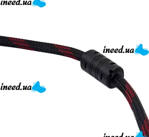 Усиленный кабель Hdmi to Hdmi 10м 1080p в обмотке Кабель-удлинитель HDMI-HDMI 10m 10 m, 10 м для монитора и телевизора в оплетке Черно Красный