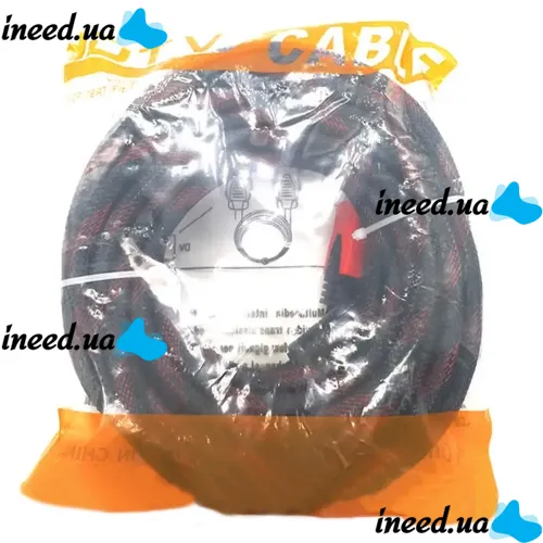 Усиленный кабель Hdmi to Hdmi 10м 1080p в обмотке Кабель-удлинитель HDMI-HDMI 10m 10 m, 10 м для монитора и телевизора в оплетке Черно Красный