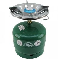 Golden Lion Rudyy SB-605 tourist gas cylinder with a burner of 8 liters 3kg, Household Propane cylinder with piezo ignition and handle GL-2 PK-605 Green