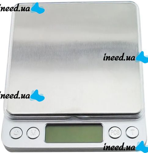 Большие ювелирные весы Domotec MS-1729 от 0.1 гр до 2000 гр на 2 кг граммовые электронные весы с 2-мя чашами тарами и дисплеем на батарейках Серые