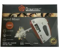 Ручний кухонний міксер Domotec R-6633W 260W для замішування і збивання тіста з 2 видами насадок, тістоміс Домотек R. 6633w 7 швидкостей від мережі