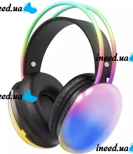 Welike WK-30 RGB RGB Backlit Bluetooth Wireless Headphones Full Size Bluetooth Stereo Headphones with AUX Port for Computer and Laptop
