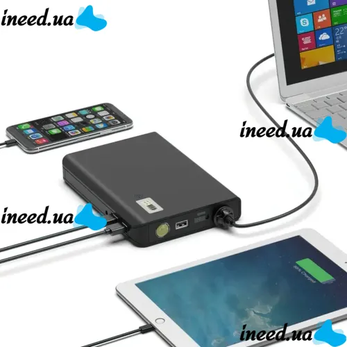 УМБ для ноутбука, телефону 24000 mAh 85W Portable AC Power Bank VHG KR-881, Повер банк з інвертором 220v на 24000 маг, перетворювач