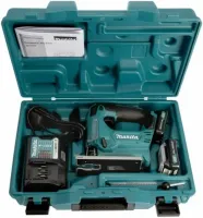 Аккумуляторный электролобзик Makita JV101DZ 12V 2AH для фигурной резки дерева с 2 аккумуляторами, Беспроводной электрический лобзик Макита в кейсе