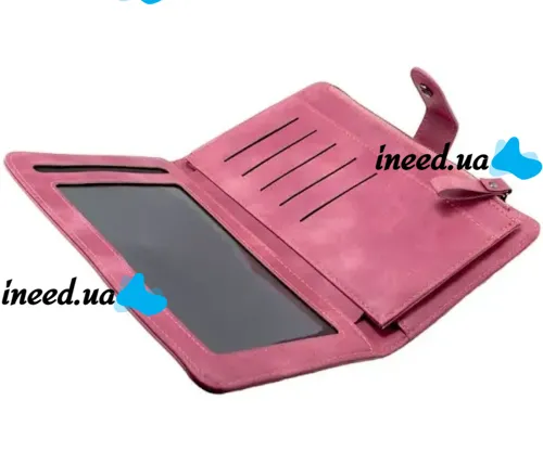 Жіночий гаманець клатч Baellerry Miracle JC224 Pink з відділенням для телефону, жіноче портмоне на 17 відділень для купюр і монет Рожевий