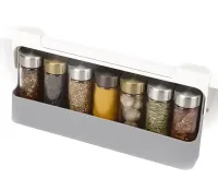 Підвісний органайзер для спецій Joseph Joseph Spice Rack 85147 7 банок, Навісна полиця для приправ, набір баночок для сипучих продуктів в холодильник