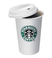 Керамічний стакан чашка StarBucks Ceramic Cup HY-101, багаторазова термочашка Старбакс 300 мл з силіконовою кришкою з поїлкою Біла