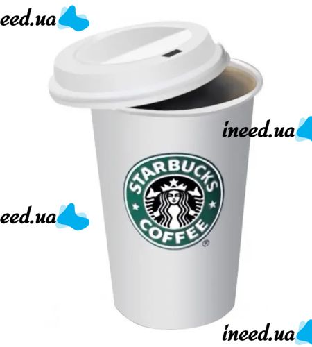Керамічний стакан чашка StarBucks Ceramic Cup HY-101, багаторазова термочашка Старбакс 300 мл з силіконовою кришкою з поїлкою Біла
