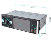 Car stereo 1DIN Pioneer 4051AI with 4.1" inch display and remote control, Pioneer Car Player with phone holder MP3 USB SD Bluetooth Black