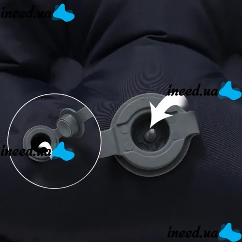 Надувной туристический матрас с подушкой Outdoor Sleeping GS-710 со встроенным насосом, Каремат 190x60x5см с подголовником для кемпинга SD-01 Черный