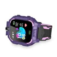 Wrist Smart Children's Smart Watch Smart Watch X17 400 mAh with SIM Card, GPS, Video Call and Flashlight Waterproof for Children Purple