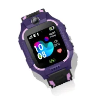 Wrist Smart Children's Smart Watch Smart Watch X17 400 mAh with SIM Card, GPS, Video Call and Flashlight Waterproof for Children Purple