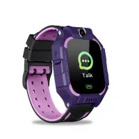 Wrist Smart Children's Smart Watch Smart Watch X17 400 mAh with SIM Card, GPS, Video Call and Flashlight Waterproof for Children Purple