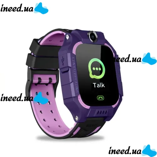 Wrist Smart Children's Smart Watch Smart Watch X17 400 mAh with SIM Card, GPS, Video Call and Flashlight Waterproof for Children Purple