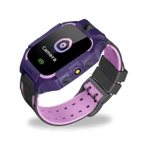 Wrist Smart Children's Smart Watch Smart Watch X17 400 mAh with SIM Card, GPS, Video Call and Flashlight Waterproof for Children Purple