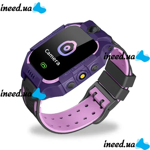 Wrist Smart Children's Smart Watch Smart Watch X17 400 mAh with SIM Card, GPS, Video Call and Flashlight Waterproof for Children Purple