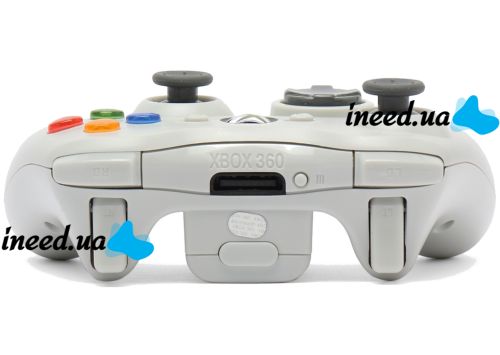 Microsoft Xbox 360 Wireless Joystick White Original Gaming Gamepad, Vibration Controller for Set-top Box and Battery-powered PC White