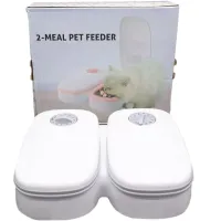 Автоматична подвійна годівниця дозатор 2-Meal Pet Feeder MA - 6 для собак і кішок 659-3 з таймером, Комплект годівниць 2шт по 600 мл для тварин