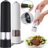 Automatic spice mill, pepper grinder Kitfort KT-2027 electric grinder 50 ml salt and pepper crusher, pepper shaker salt shaker with batteries 22.5 X 5.3 cm