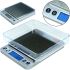 Large jewelry scales Domotec MS-1729 from 0.1 gr to 2000 gr per 2 kg gram electronic scales with 2 bowls containers and battery-powered display Gray
