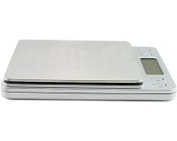Большие ювелирные весы Domotec MS-1729 от 0.1 гр до 2000 гр на 2 кг граммовые электронные весы с 2-мя чашами тарами и дисплеем на батарейках Серые