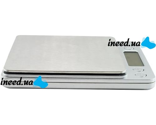 Большие ювелирные весы Domotec MS-1729 от 0.1 гр до 2000 гр на 2 кг граммовые электронные весы с 2-мя чашами тарами и дисплеем на батарейках Серые