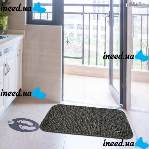 Супер впитывающий коврик Clean Step Mat придверный напольный ковер 70Х45 см в прихожую и ванную для впитывания грязи и влаги из микрофибры для обуви