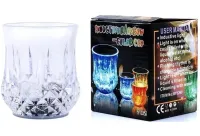 Стакан з LED підсвічуванням Flash Cup 200 мл прозора світяться чашка з автоматичним світлодіодним миготливим дном, кружка для напоїв на батарейці