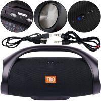 Large Wireless Music Speaker T&G Booms Box Big Black with Handle Portable Bluetooth Speaker Style T&G Boombox USB AUX for Android IOS