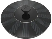 Garden Floating Fountain Solar Fountain Pump Aisitin RC-611 130mm Solar Powered with Nozzles, Solar Water Pump Up to 150L/h for Garden Black