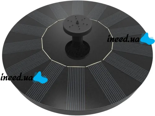 Garden Floating Fountain Solar Fountain Pump Aisitin RC-611 130mm Solar Powered with Nozzles, Solar Water Pump Up to 150L/h for Garden Black