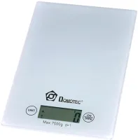 Domotec MS-912 Kitchen Electronic scales from 1 g to 7 kg, MX-402 Rectangular sensor scales with a flat platform for weighing products White