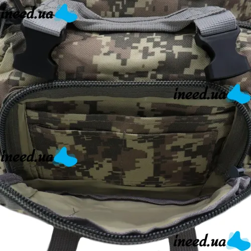 Тактичний чоловічий рюкзак B08 на 55 л зі знімними підсумками, туристичний військовий баул (55х40х25 см) з системою Моллі Oxford 600D Піксель