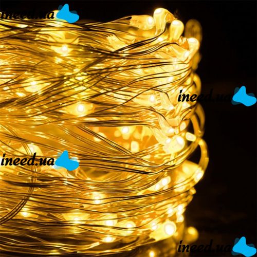 Indoor LED Garland Ponytail 200LED Diodes 2M 10 Strands Warm White For Home Garland Dew 10 Strings of 2 Meters USB Warm White