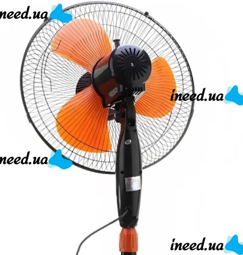 Domotec MS-1619 40 cm stand fan 16" inch 40W Domotec Orange floor fan on telescopic leg with swivel and tilt