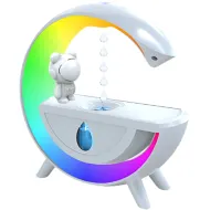 Антигравитационный увлажнитель воздуха ночник с астронавтом RGB T00K8 с подсветкой, Диффузор с космонавтом 350мл с капельным эффектом от USB Белый